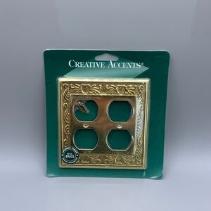 Vintage Creative Accents Heavy Solid Brass Lacquer Finish Duplex Outlet Cover